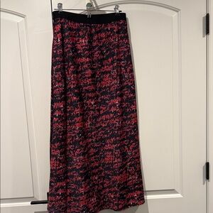 Chic Black and Red Maxi Slip Skirt
